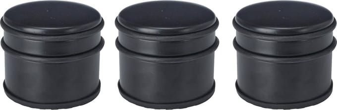 Deurstopper - 3x - rond - RVS - mat zwart - 9 x 9 x 7.5 cm - 1 kilo gewicht