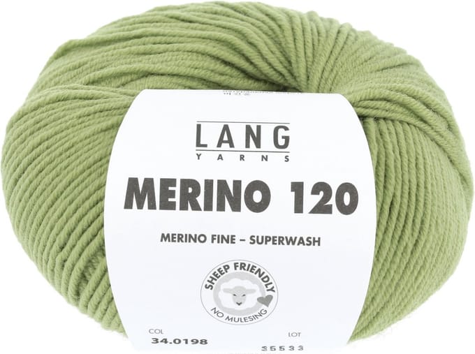 Lang Yarns Merino 120 - 198 limoen - Merinowol Garen