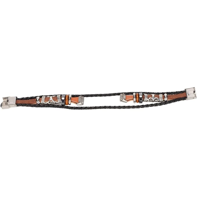 Bracelet de Montre Connectée Cuir Remplacement Bracelet Poignet Style Ethnique Vintage pour Fitbit Luxe Marron marron