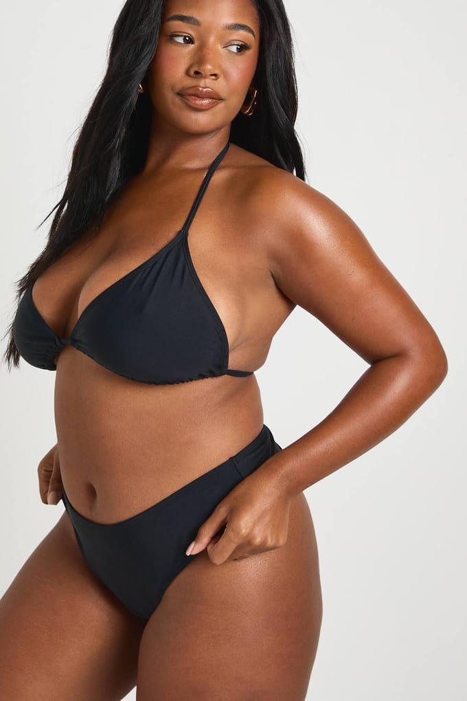 boohoo Dames Plus Essentials Effen Slip | Black | Maat: 26