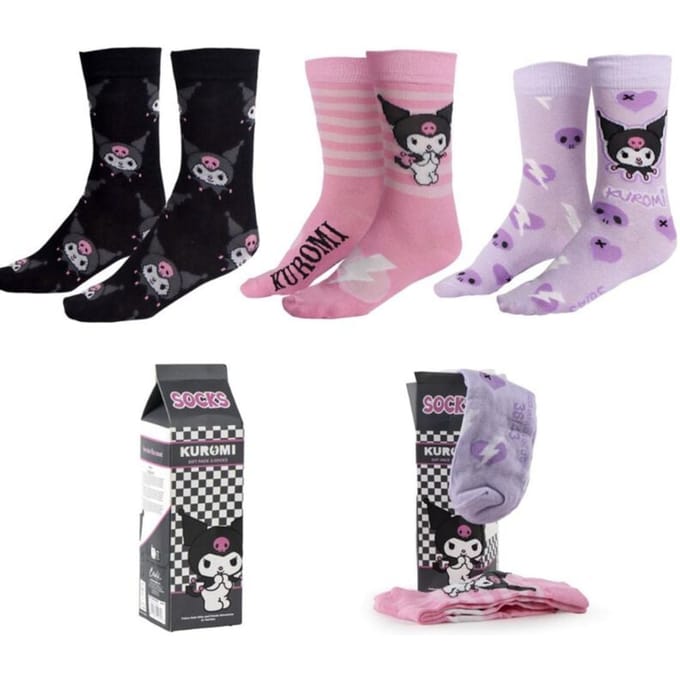 Hello Kitty - Anime Sokken - Kuromi - one size - voor Vrouwen - meerkleurig