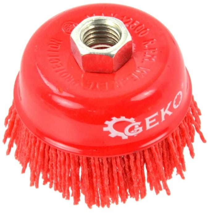 GEKO Nylon filament borstel - 75 mm - M14 draad - Niet-vonkend - Duurzaam staal