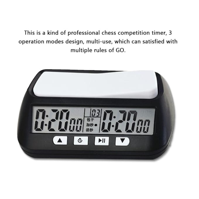 Professionele schaakklok Elektronisch bordspel Competitie-urenteller Compacte count-up-down timer geel