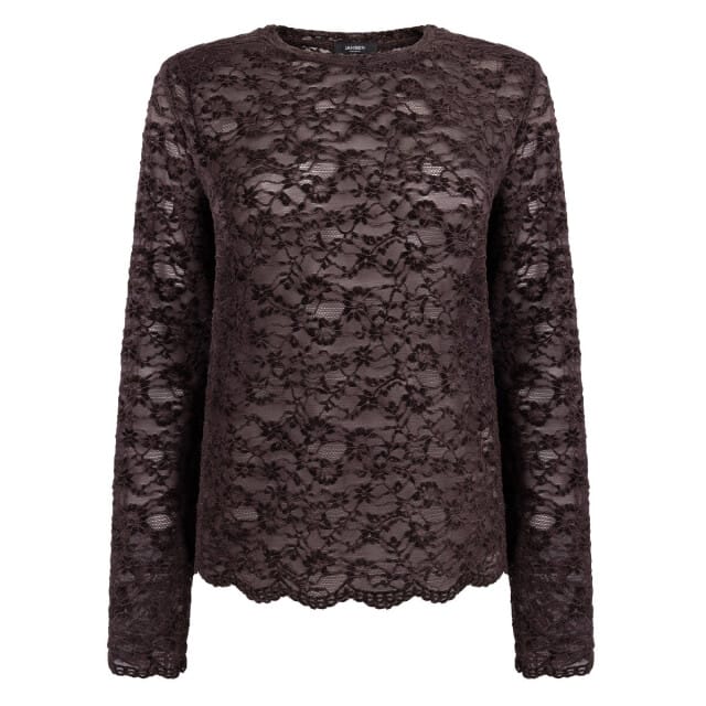 Blouse Jansen Amsterdam Kiki FL155 Lace Top Dark Brown