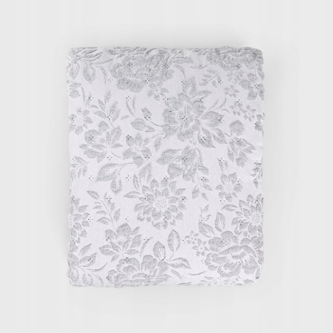 Narzuta CLARO Microvezel met Borduurwerk 200x220 cm Grijs