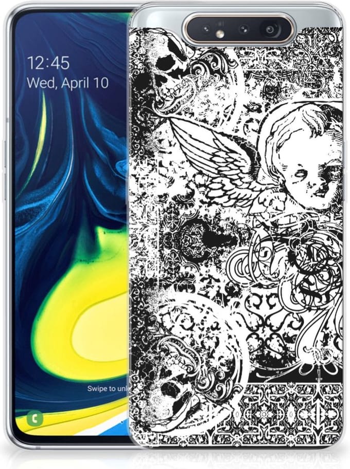 Silicone Back Case Samsung Galaxy A80 Skulls Angel
