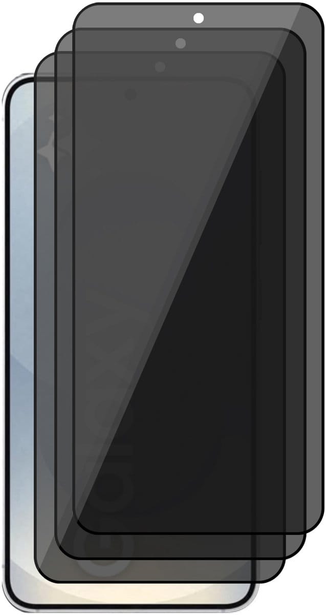 Privacy Screenprotector geschikt voor Samsung Galaxy S25 - 3x Volledig Dekkend Glas Screen Protector