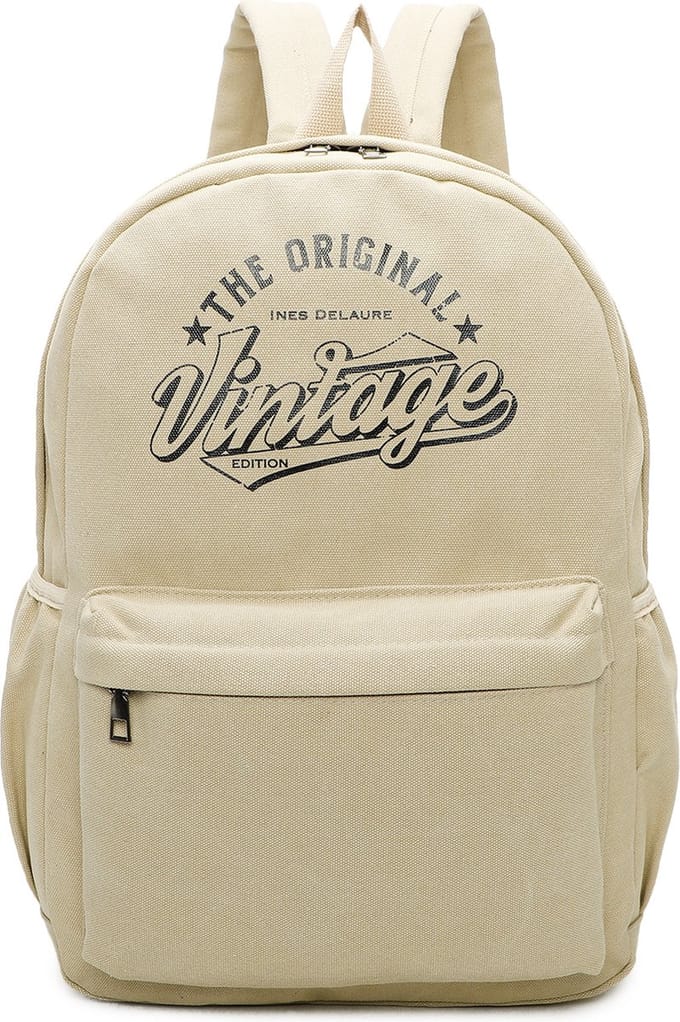 Ines Delaure - Canvas Rugzak - "Vintage" - beige
