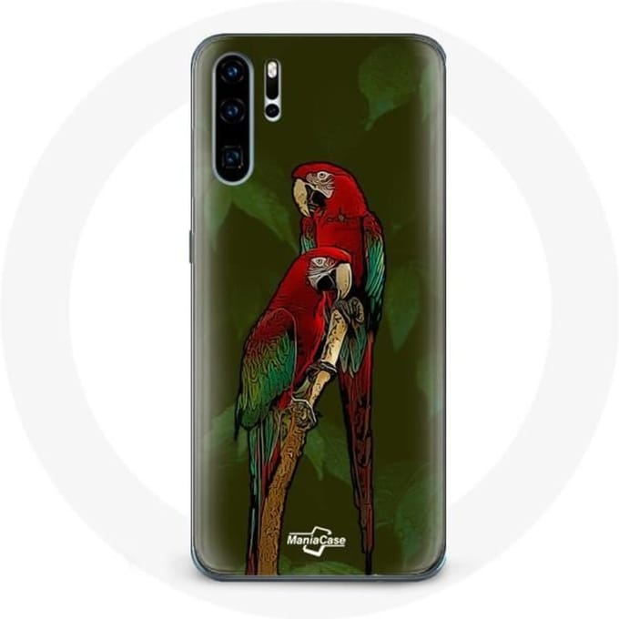 Coque - Huawei - P30 - Souple - Rouge - Pionus Perroquet rouge