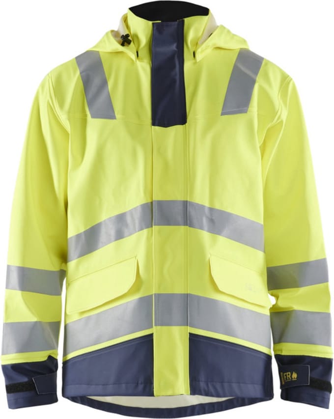 Blaklader Vlamvertragende regenjas LEVEL 2 4313-2022 - High Vis Geel/Marineblauw - S