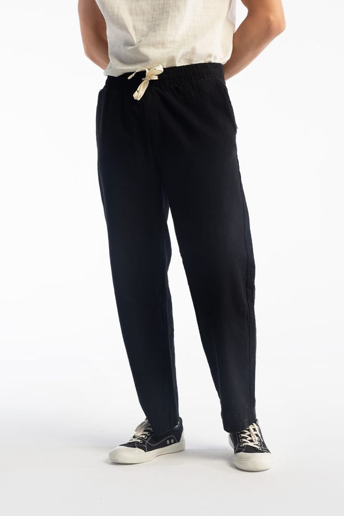 Rechtafstaande Broek met Touwtjes in de Taille