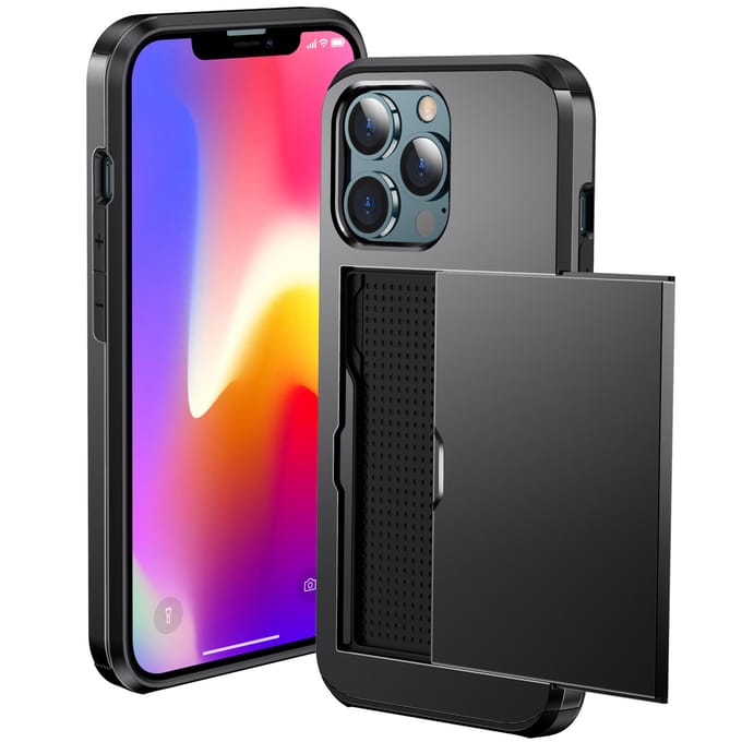 imoshion Hoesje met Pasjeshouder - Geschikt voor Apple iPhone 13 Pro - Zwart