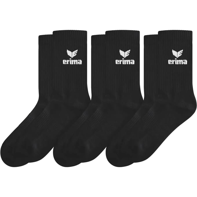 Erima 3-Pack Sportsokken - Zwart | Maat: 47-50