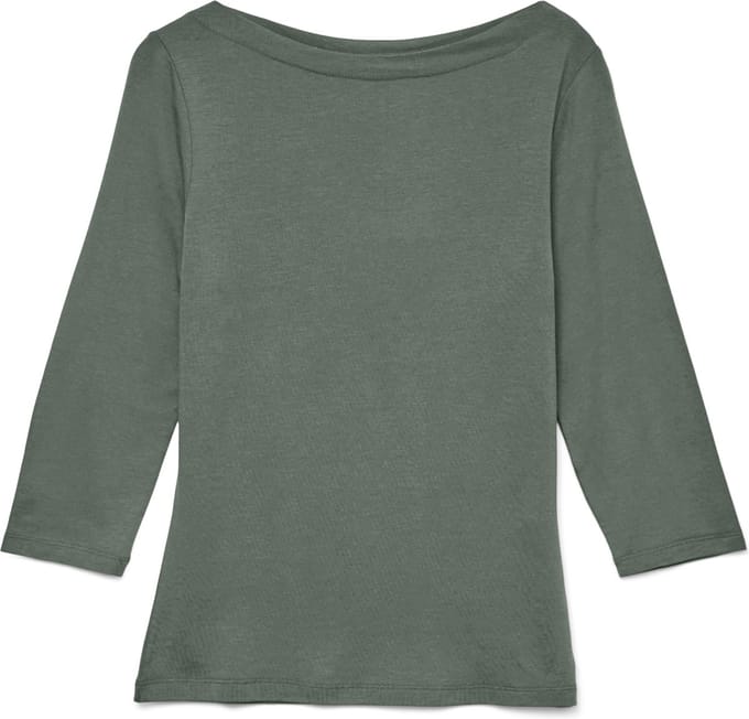 VERO MODA Dames Stretch T-Shirt 3/4 Mouw Basic Boothals Top Shirt Regular Fit Lang VMPANDA