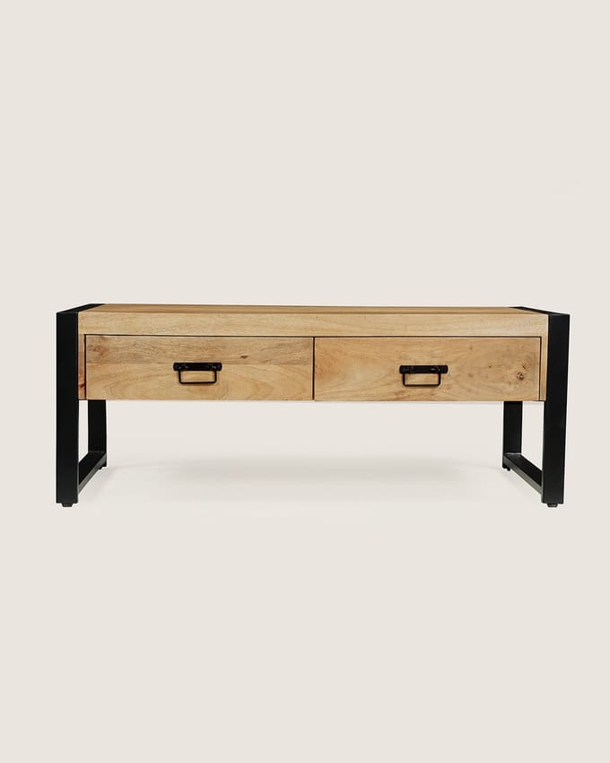 Salontafel 120 cm Mangohout – Rechthoekig – Industrieel
