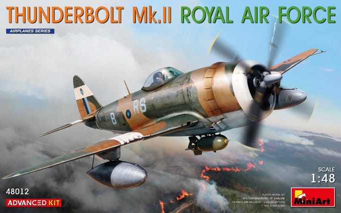 MiniArt Modelbouwpakket Militaire voertuigen - 48012 Republic P-47 Thunderbolt Mk.II Royal Air Force - Advanced Kit Plastic - 1:48 - Modelbouw