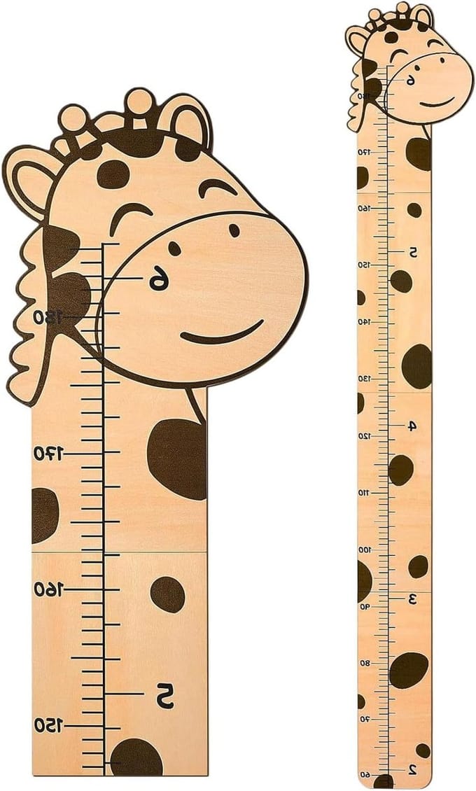 Groeimeter Kinderen - Groeitabel Wanddecoratie - Ontwikkeling Volgen - Interactieve Groeibewaking - 371 x 35 x 47 cm - A