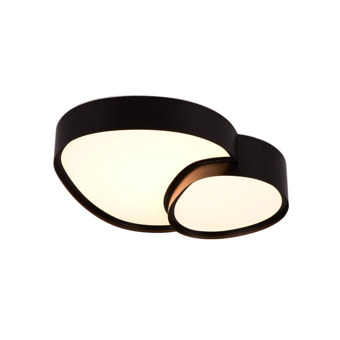 TRIO RISE - Plafondlamp - Zwart mat - incl. 1x SMD 21W - Geintergreerde dimmer - Memory functie - Lichtkleur instelbaar