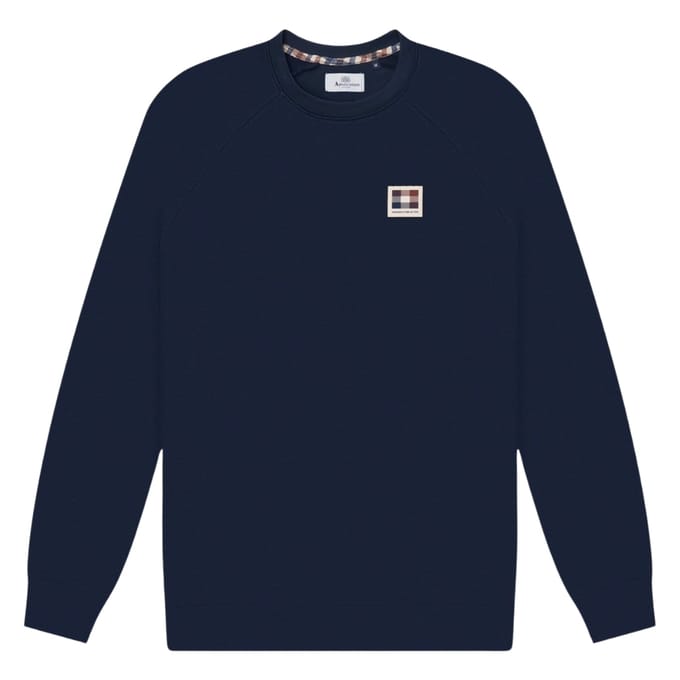 Aquascutum Active Patch Crewneck Marineblauw
