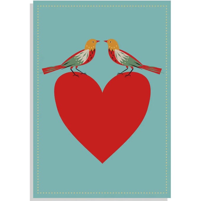 Verjaardagskaart vogels en hart Rex London