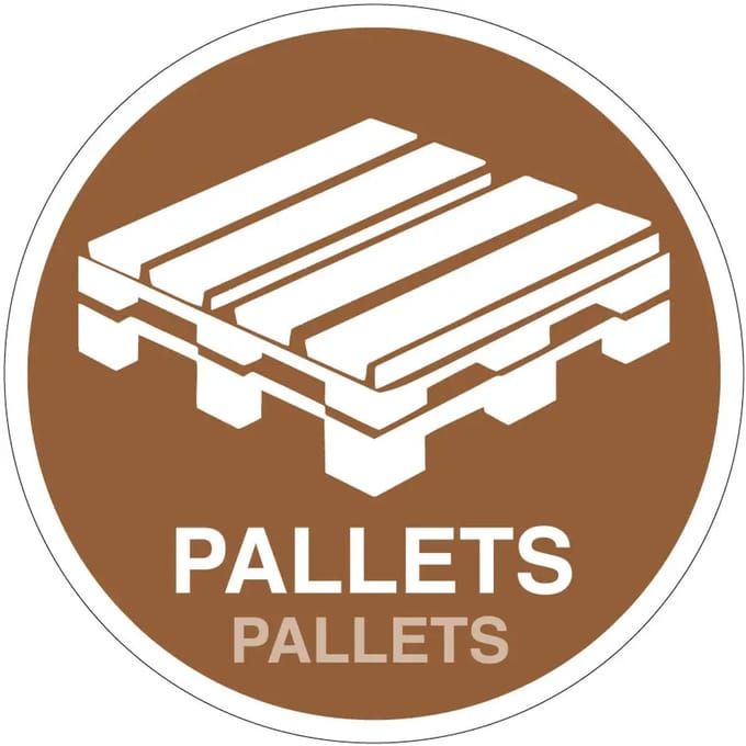 Pallets afval sticker | 30 cm