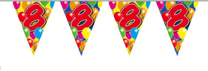 Folat - Vlaggenlijn 8 jaar Ballonnen (10 meter)