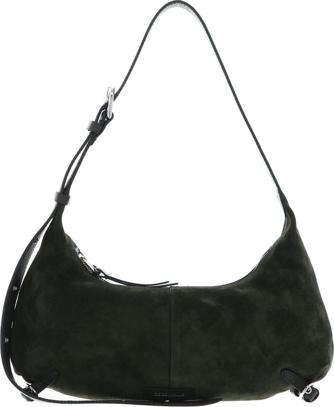 COCCINELLE Leren Schoudertas Abigail Suede B Shoulder Bag Alga Donkergroen