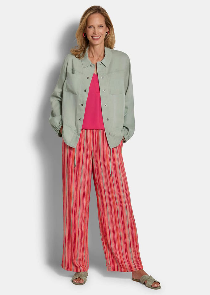 Lichte jas van koel lyocell - salie - Gr. 38 van Goldner Fashion
