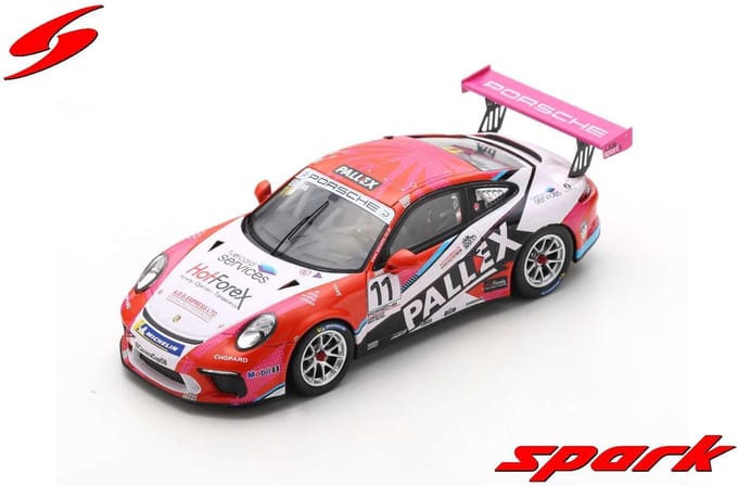 Spark Nationaal Model Porsche 911 GT3 Cup 2018 Porsche Carrera Cup Britse Kampioen 1/43 #11 T.Ellinas gray