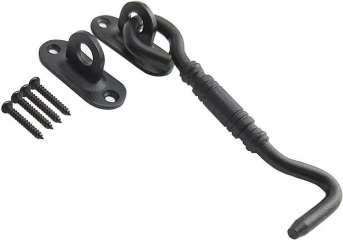 Barnwoodweb Zwarte Stalen Deurhaak - 15 cm - Industriële Afwerking - Inclusief Montagekit