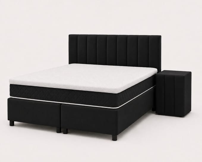 Opberg Boxspring Elise - 140x200 Compleet - Zwart - Luxe Living Home