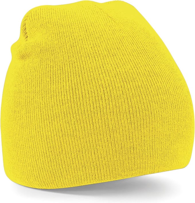 Beechfield pull-on beanie wintermuts - fel geel - volwassenen - 100% polyacryl - damesmuts/wintermuts