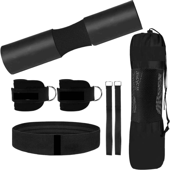 Squat Pad Set - Barbell Kussen - Gewichtstraining Thuistraining - Anti-Slip Ontwerp - 49 x 16 cm - Zwart