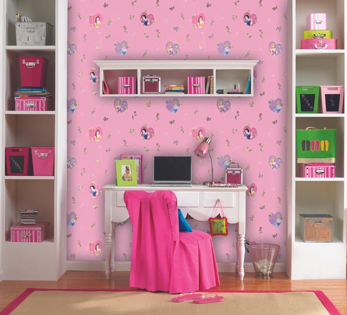 Wallcoverings - Papierbehang - Kinderbehang - Disney - Princess - Roze