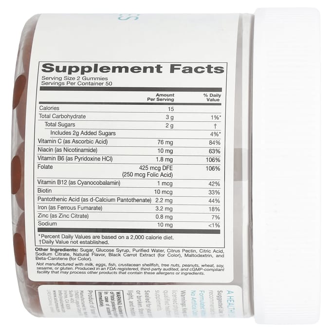 Solumeve, gummies multivitaminés, contient du fer, sans gélatine, saveur raisin, 100 gummies végétaux