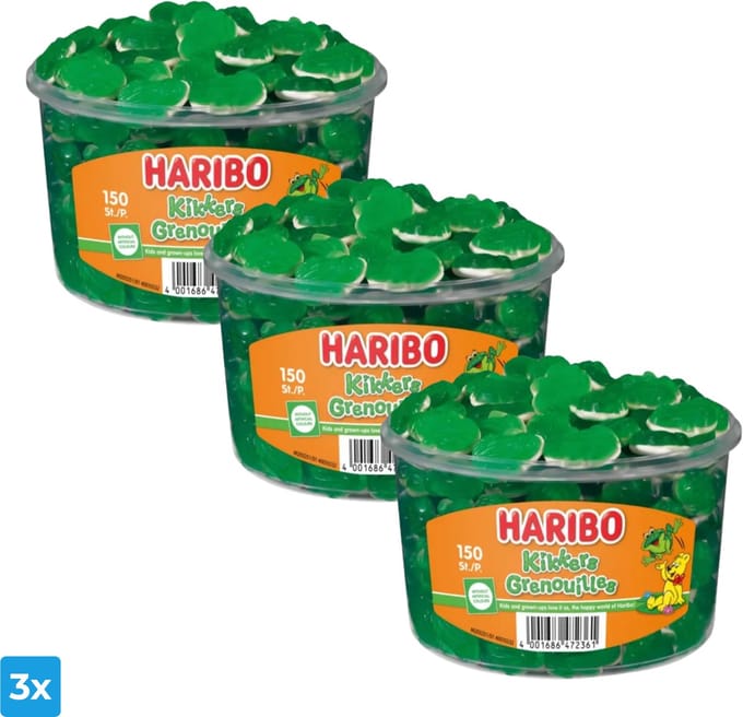 Haribo Kikkers (3x 150 stuks)