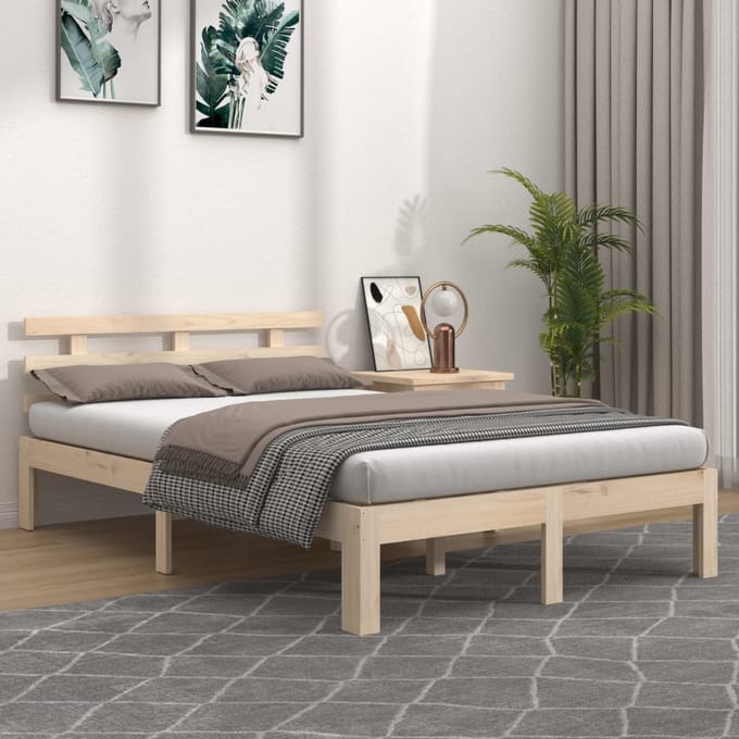 vidaXL - Bedframe - massief - hout - 150x200 - cm