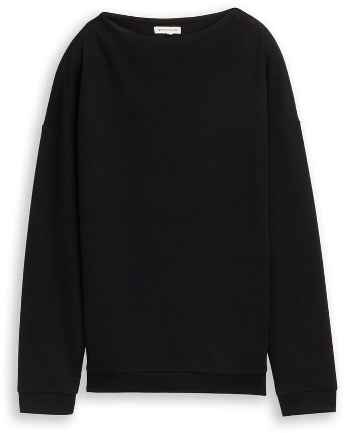 Tom Tailor - Loose fit sweatshirt met opstaande kraag - Maat M - deep black