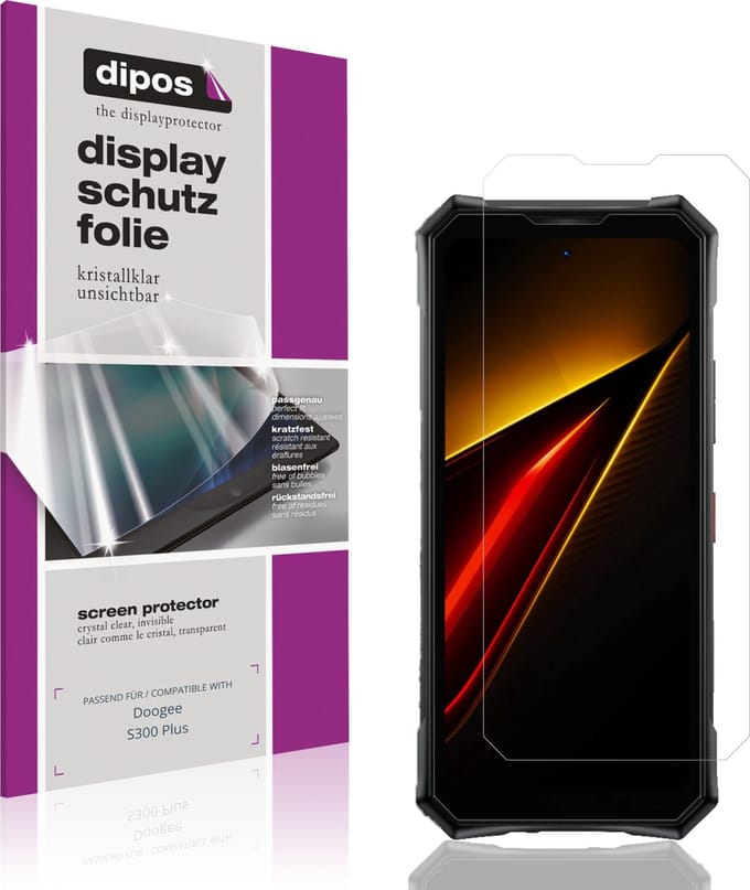 dipos – 4x Beschermfolie geschikt voor Doogee S300 Plus | Krasbestendige & heldere Screenprotector Ultra-Thin