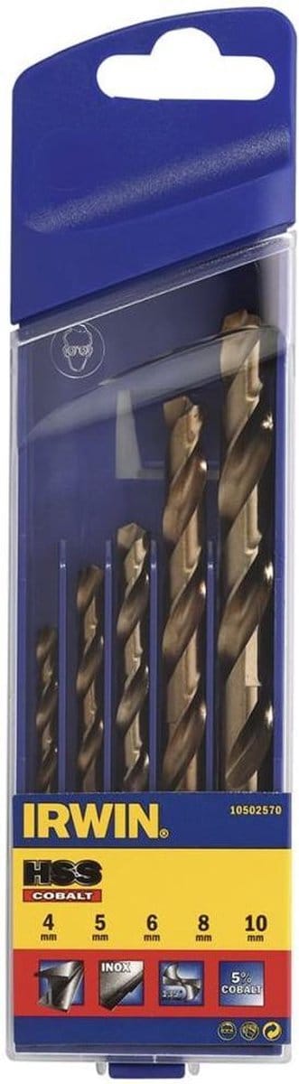 Irwin HSS Cobalt borenset 5-delig 4/5/6/8/10 mm 10502570