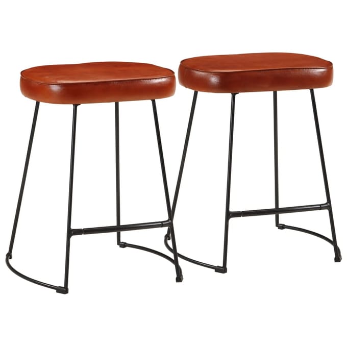 vidaXL - Barkrukken - 2 - st - 40x29,5x53 - cm - donkerbruin