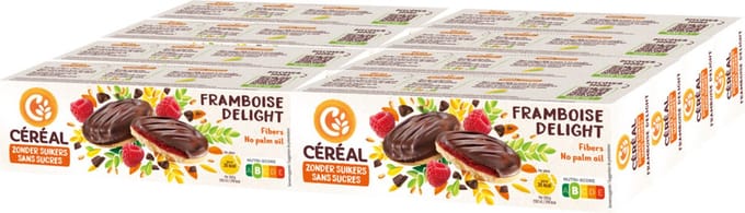 Céréal Zachte Koekjes Framboos Delight - 8 x 140 gr - Voordeelverpakking