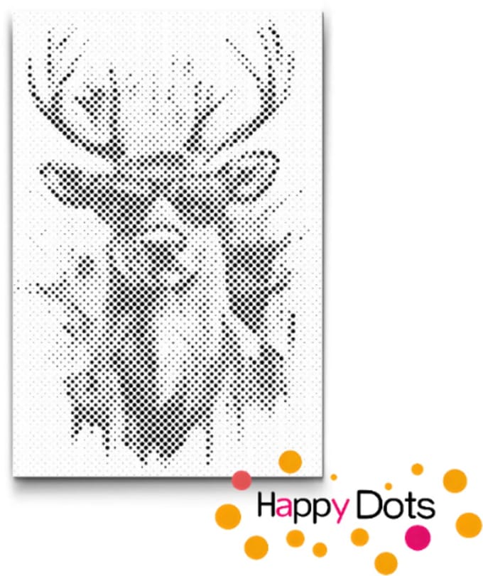 HappyDots DOT Painting Gekke dieren - Rendier 20x30cm
