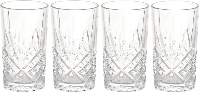 Cook Concept Cocktail Drinkglazen - Luxe relief - transparant - glas - set 4x stuks - 350 ml