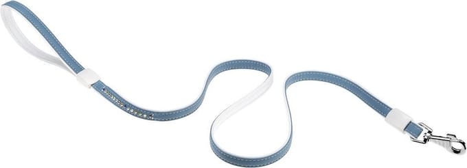 Ferplast Hondenriem Lux 15 Mm L 110 Cm Kunstleer Lichtblauw/wit