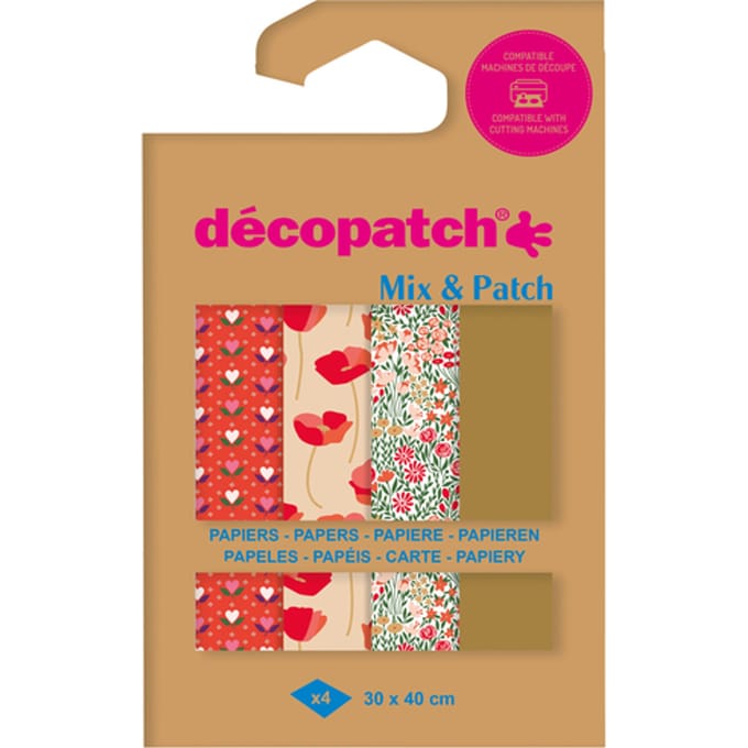 Hobbypapier Décopatch 30x40cm set à 4 vel thema Love is in the Meadow