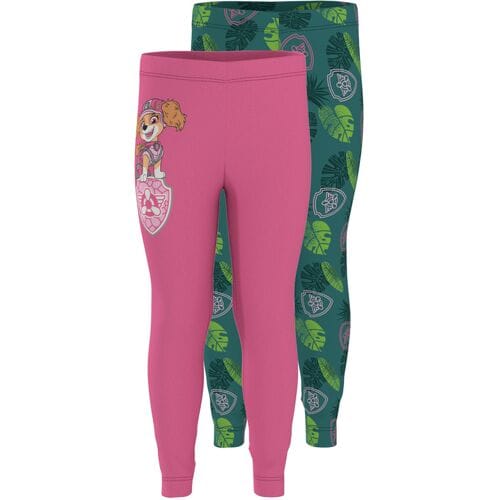 LUPILU Set van 2 kinder leggings Paw Patrol (Roze/Groen, 110/116)