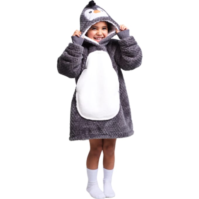 Cozy Noxxiez Cuddle Hoodie Small Penguin Fleece dekentjes