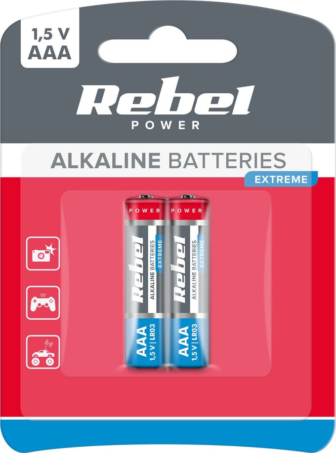 Rebel Extreme - Alkaline Batterijen - AAA - 2 stuks - Verbeterde Prestaties