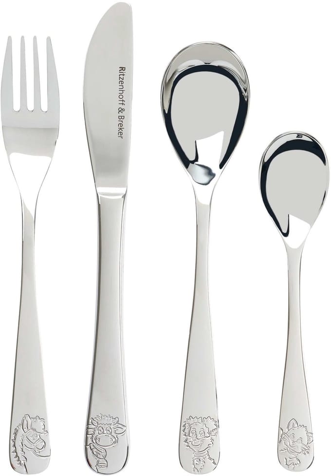 Kinderbesteck Hoftiere Set van 4